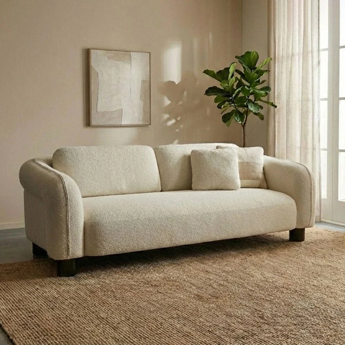 Floransa 3-Seater Fabric Sofa - Light Beige - With 2-Year Warranty