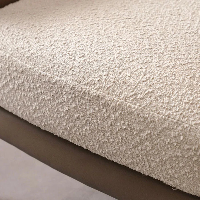 Floransa Fabric Arm Chair - Light  Beige/Brown