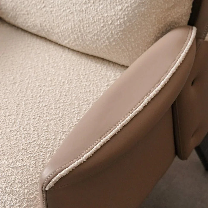 Floransa Fabric Arm Chair - Light  Beige/Brown