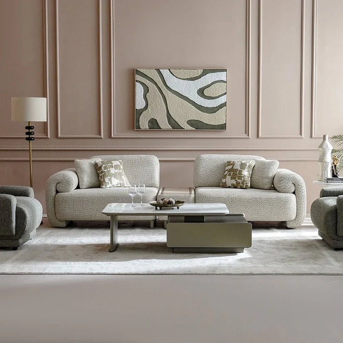 Vivo 4 Seater Fabric Sofa-Beige