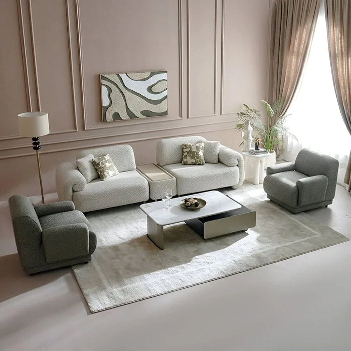 Vivo 4 Seater Fabric Sofa-Beige