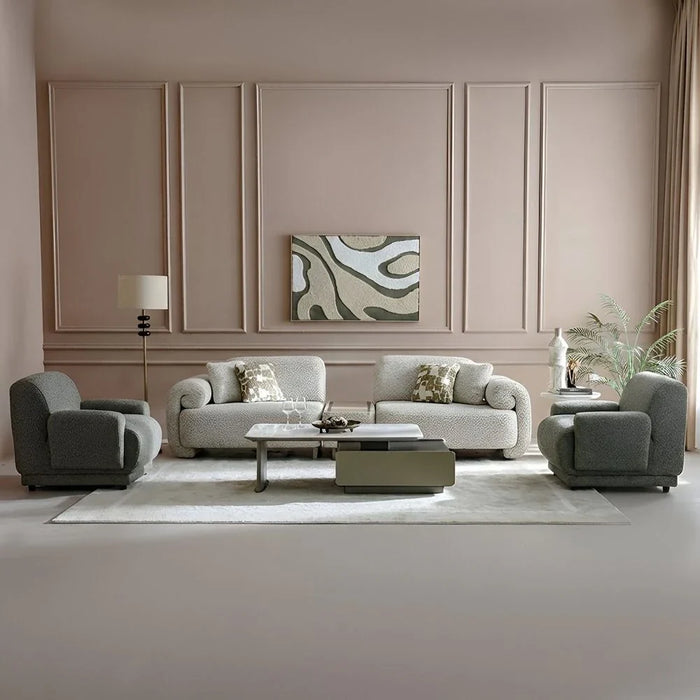 Vivo 4 Seater Fabric Sofa-Beige