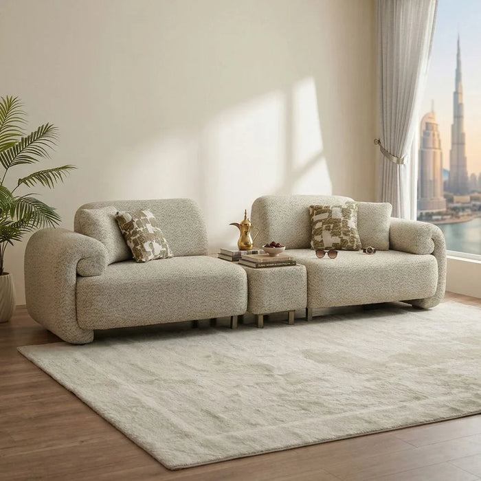Vivo 4 Seater Fabric Sofa-Beige