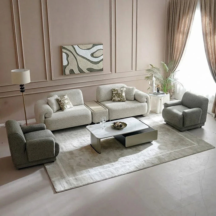 Vivo 3 Seater Fabric Sofa-Beige