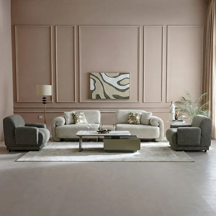 Vivo 3 Seater Fabric Sofa-Beige