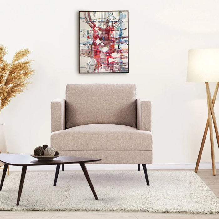 Pescara 1-Seater Fabric Sofa - Caramel Cloud - With 2-Year Warranty