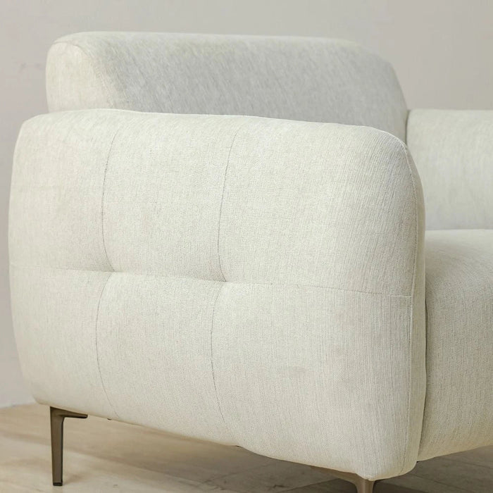 Waver 1-Seater Fabric Sofa - Taupe Beige - With 2-Year Warranty