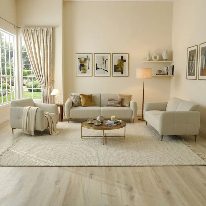 Waver 1-Seater Fabric Sofa - Taupe Beige - With 2-Year Warranty