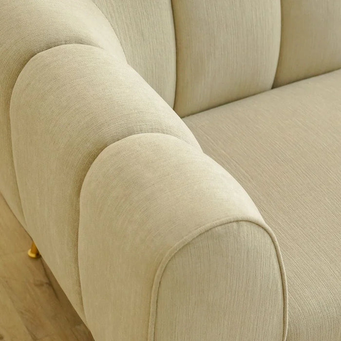 Milner 3-Seater Fabric Sofa - Muted Beige - With 2-Year Warranty