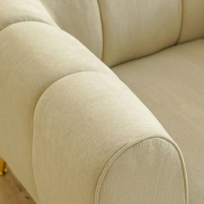 Milner 1-Seater Fabric Sofa - Muted Beige - With 2-Year Warranty