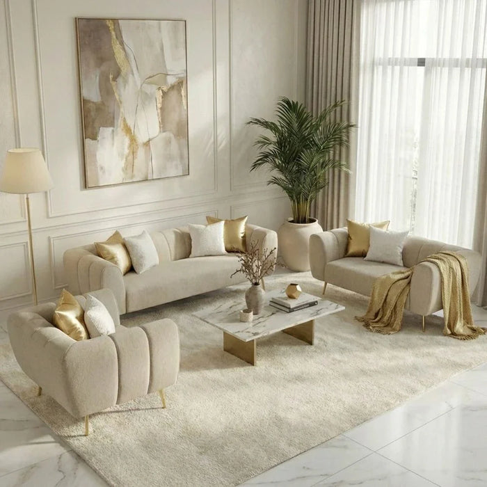 Milner 1-Seater Fabric Sofa - Muted Beige - With 2-Year Warranty