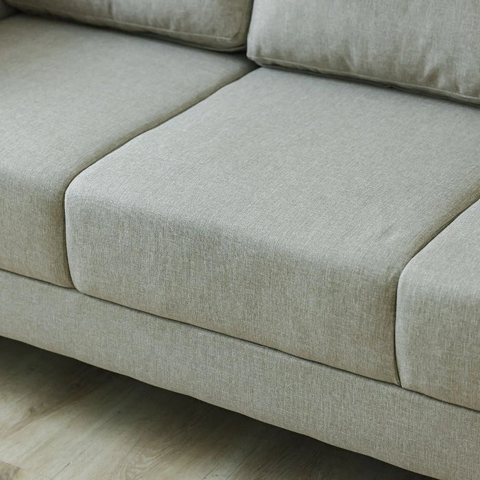London 3 Seater Fabric Sofa - Warm Beige