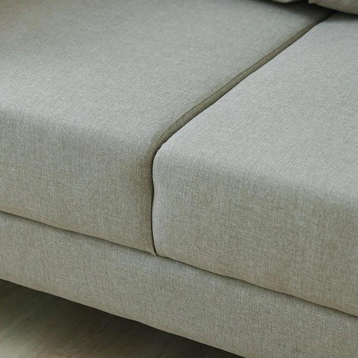 London 3 Seater Fabric Sofa - Warm Beige