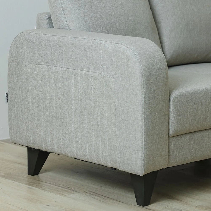 London 3 Seater Fabric Sofa - Warm Beige