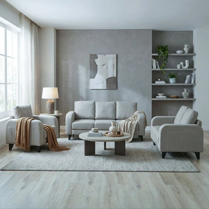 London 3 Seater Fabric Sofa - Warm Beige