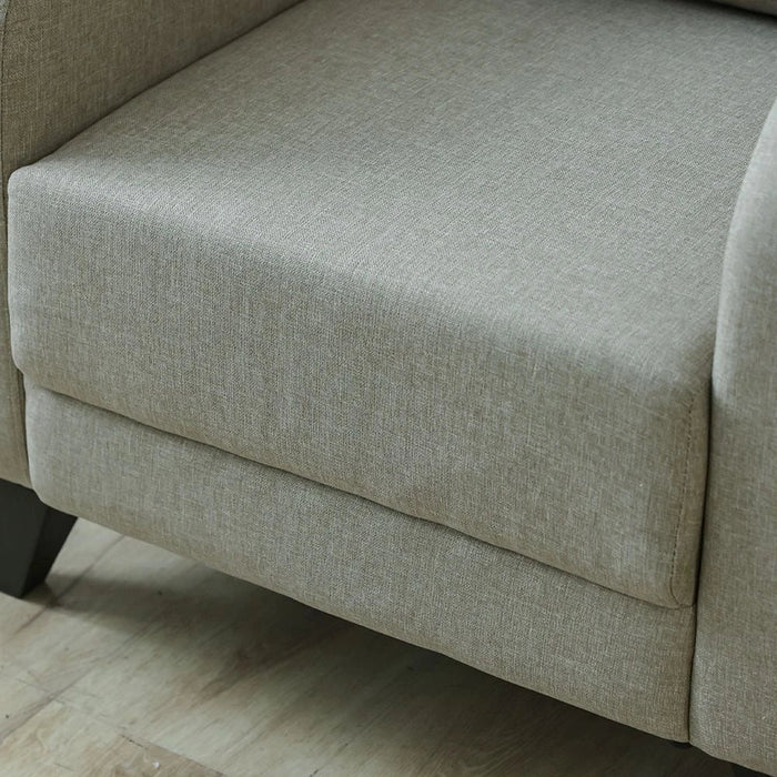 London 1 Seater Fabric Sofa-Warm Beige