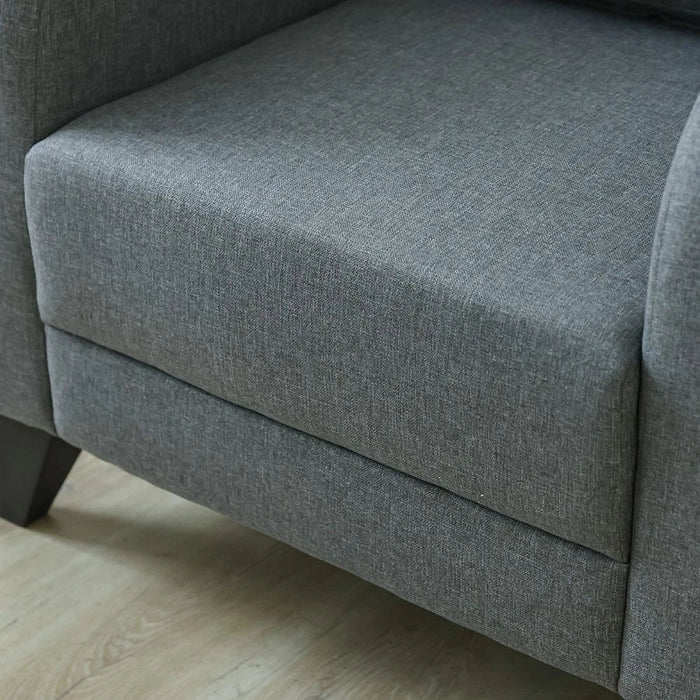 London 1-Seater Fabric Sofa - Ash Grey - With 2-Year Warranty