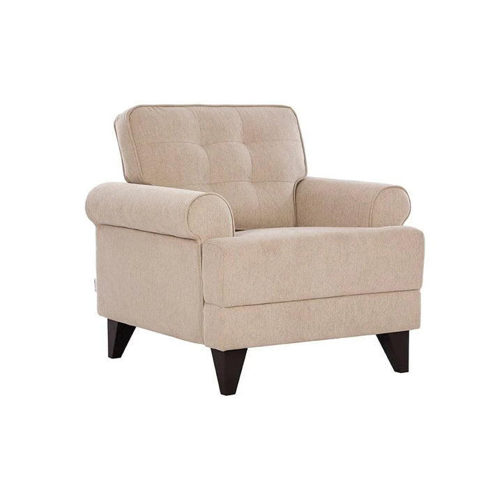 Bradley 1 Seater Fabric Sofa - Ecru