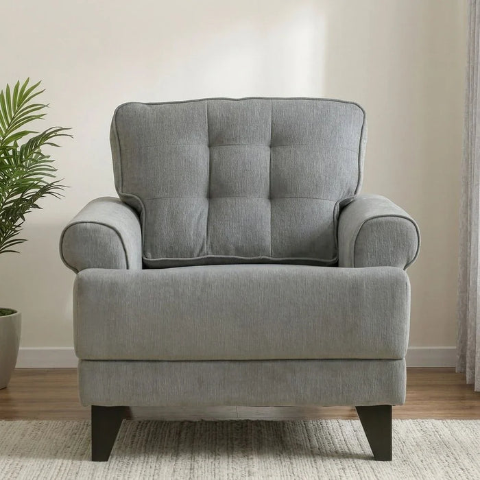 Bradley 1-Seater Fabric Sofa-Onyx Grey-With 2-Year Warranty