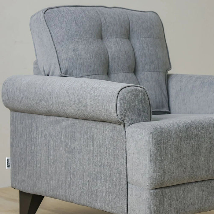 Bradley 1-Seater Fabric Sofa-Onyx Grey-With 2-Year Warranty