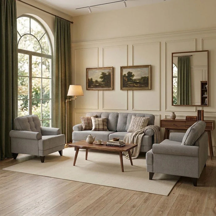 Bradley 1-Seater Fabric Sofa-Onyx Grey-With 2-Year Warranty