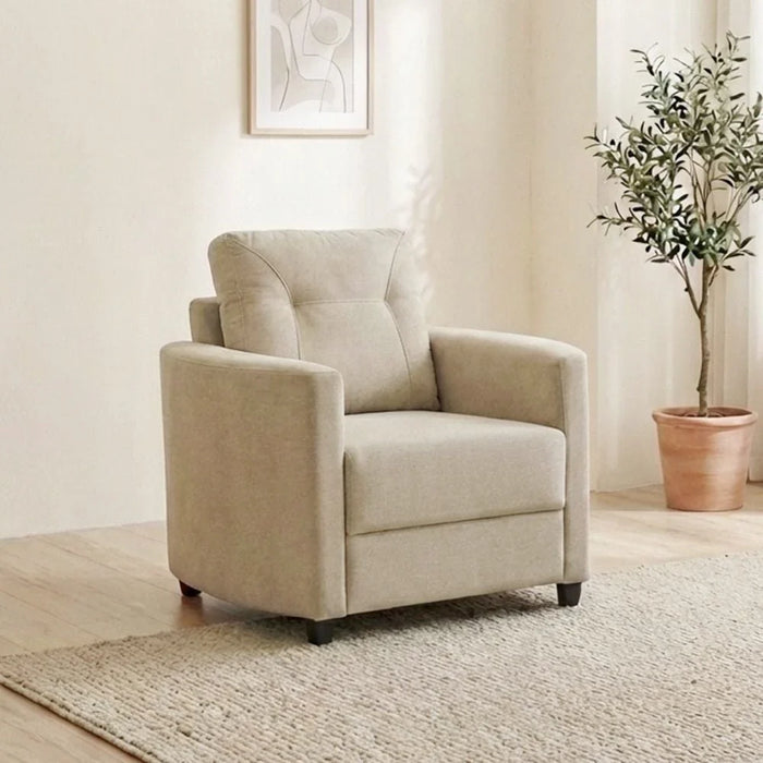 Nottingham 1-Seater Fabric Sofa-Desert Sand-With 2-Year Warranty