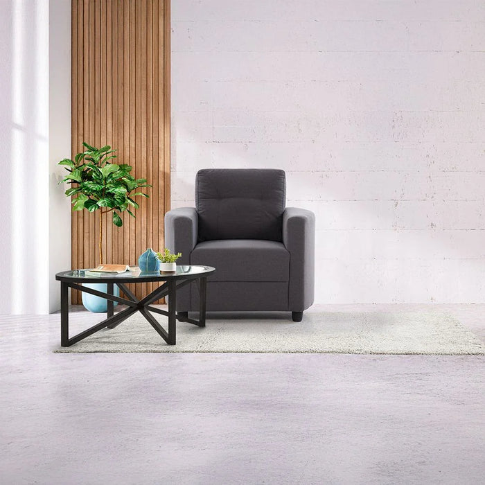Nottingham 1 Seater Fabric Sofa-Dark Slate Grey