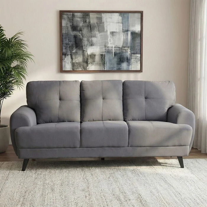 Lina 3 Seater Fabric Sofa - Grey