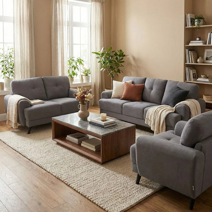 Lina 1 Seater Fabric Sofa-Grey