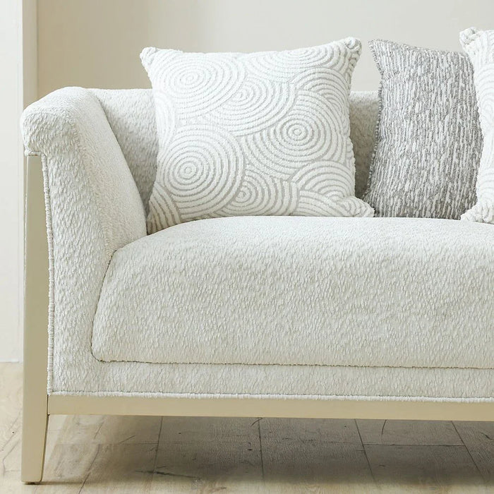 Azalea 3 Seater Fabric Sofa-Beige/Champagne Gold