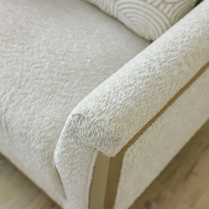 Azalea 1-Seater Fabric Sofa - Beige/Champagne Gold - With 2-Year Warranty
