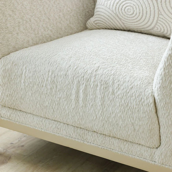 Azalea 1-Seater Fabric Sofa - Beige/Champagne Gold - With 2-Year Warranty