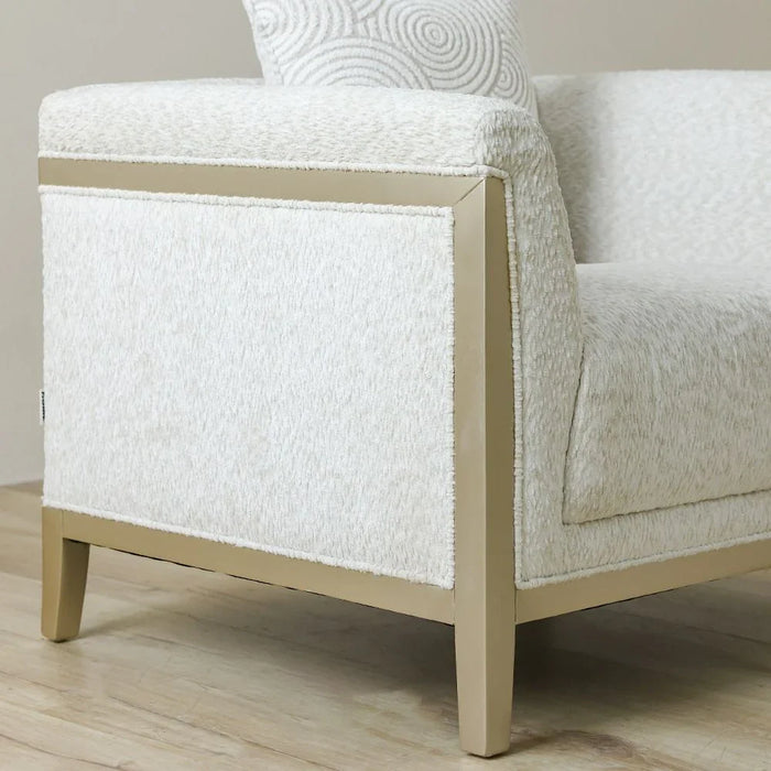 Azalea 1-Seater Fabric Sofa - Beige/Champagne Gold - With 2-Year Warranty