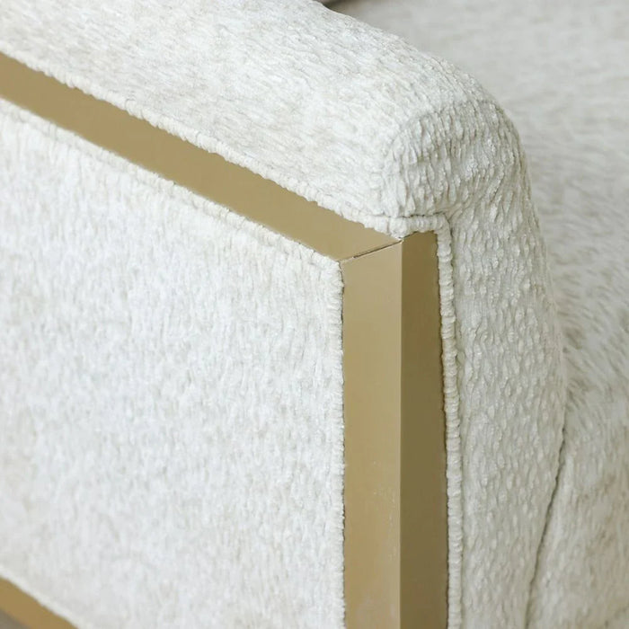 Azalea 1-Seater Fabric Sofa - Beige/Champagne Gold - With 2-Year Warranty