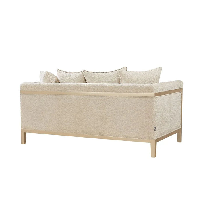 Azalea 2 Seater Fabric Sofa-Beige/Champagne Gold