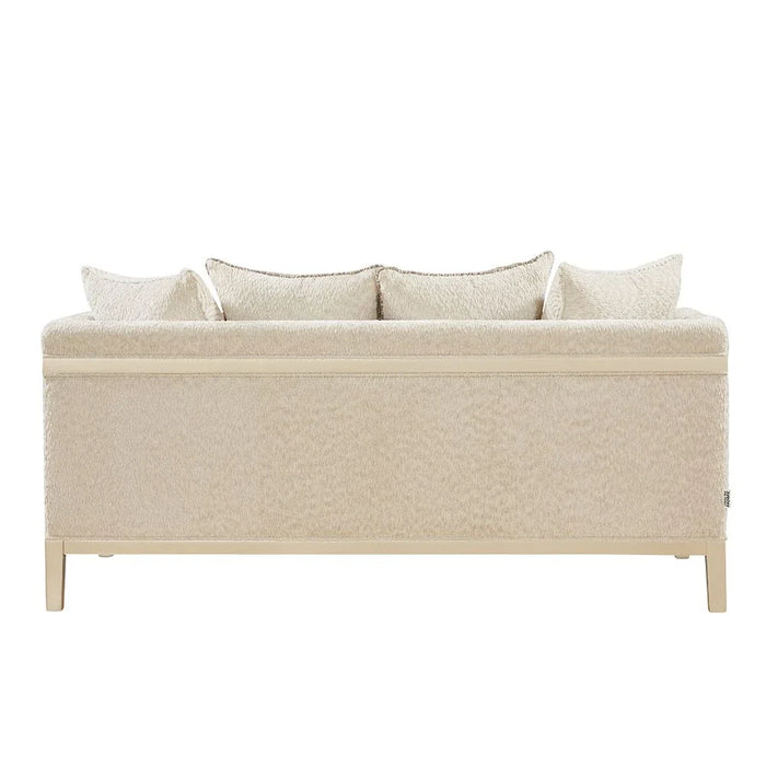 Azalea 2 Seater Fabric Sofa-Beige/Champagne Gold
