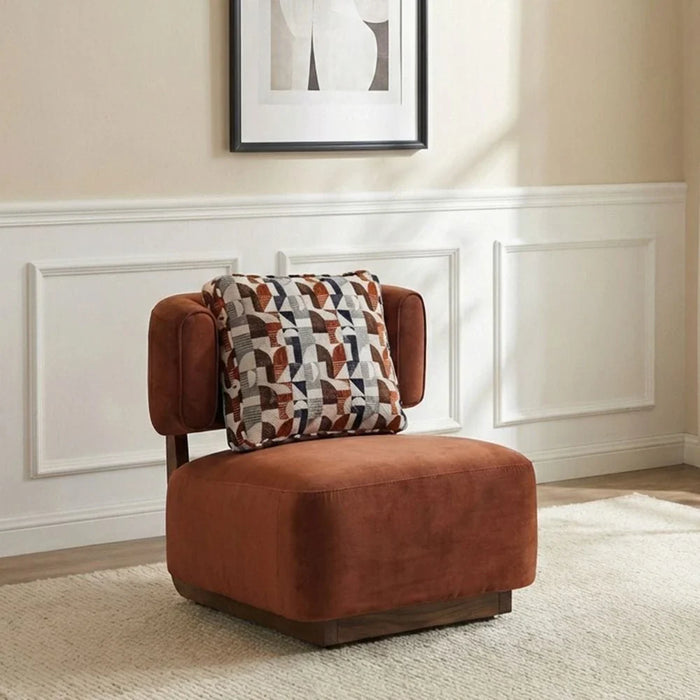 Kumo 1-Seater Fabric Sofa - Rust - With 2-Year Warranty