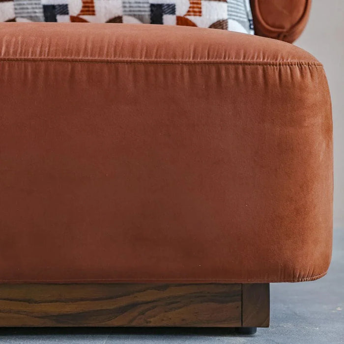 Kumo 1-Seater Fabric Sofa - Rust - With 2-Year Warranty
