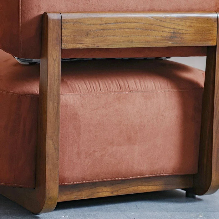 Kumo 1-Seater Fabric Sofa - Rust - With 2-Year Warranty