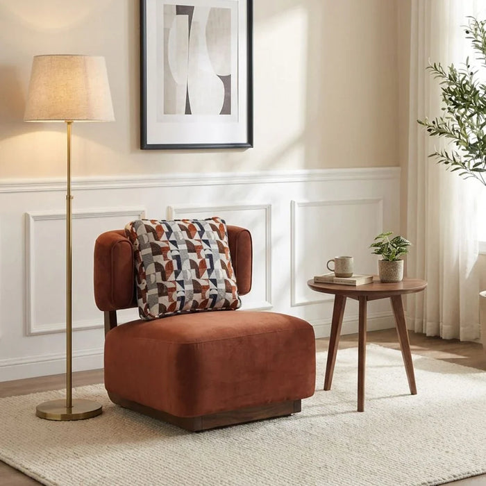 Kumo 1-Seater Fabric Sofa - Rust - With 2-Year Warranty