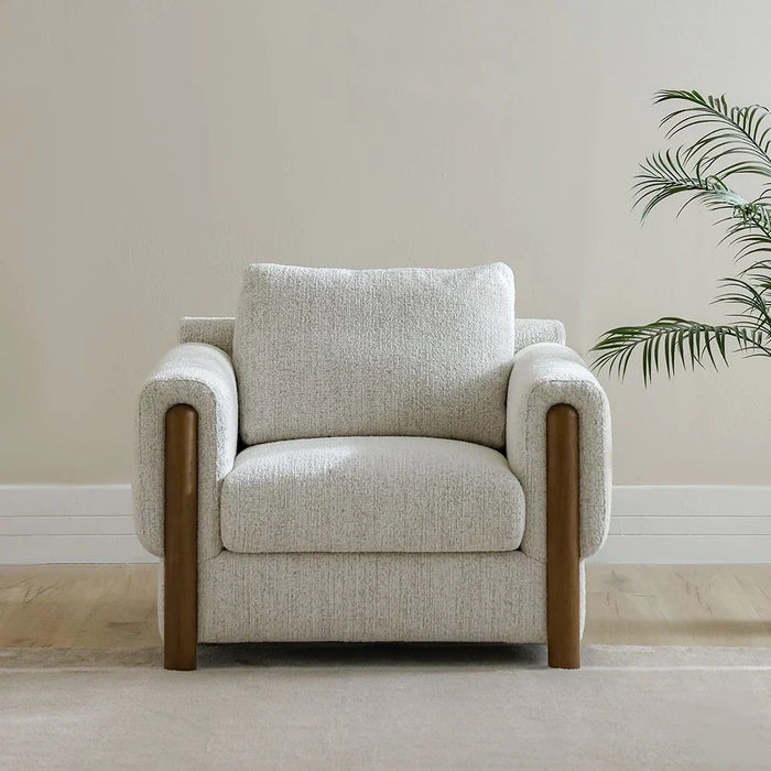 Oboro 1 Seater Fabric Sofa-Beige