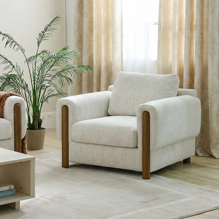 Oboro 1 Seater Fabric Sofa-Beige