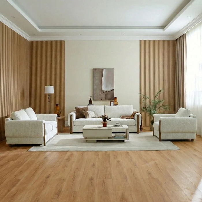 Oboro 1 Seater Fabric Sofa-Beige