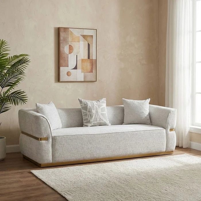 Oru 3 Seater Fabric Sofa-Light Grey