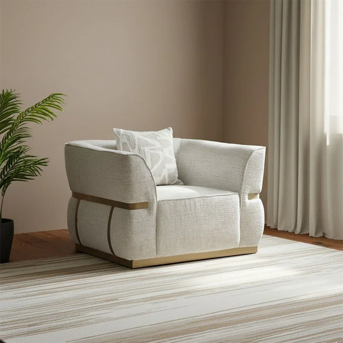 Oru 1-Seater Fabric Sofa - Light Grey - With 2-Year Warranty