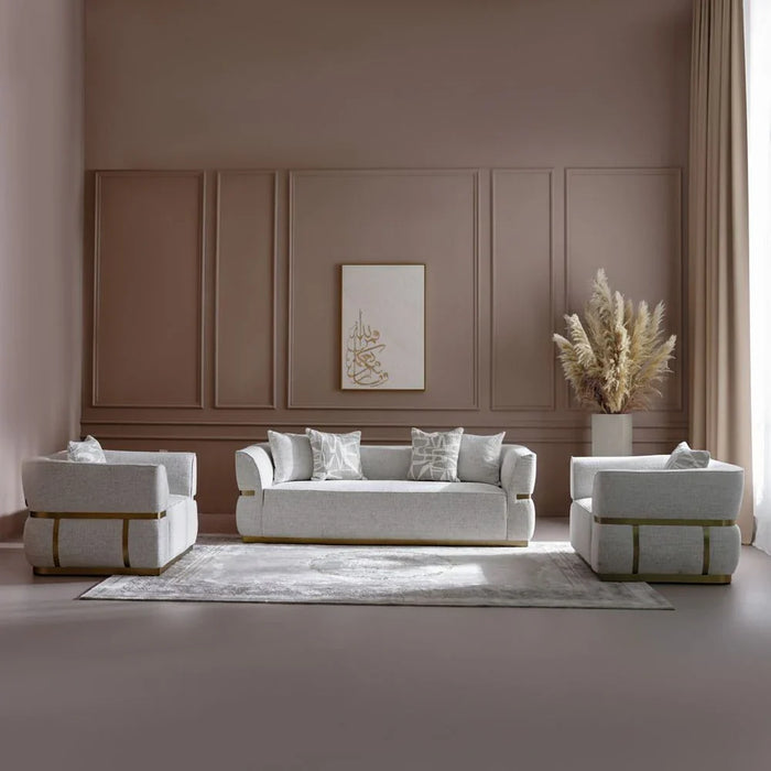 Oru 2 Seater Fabric Sofa-Light Grey