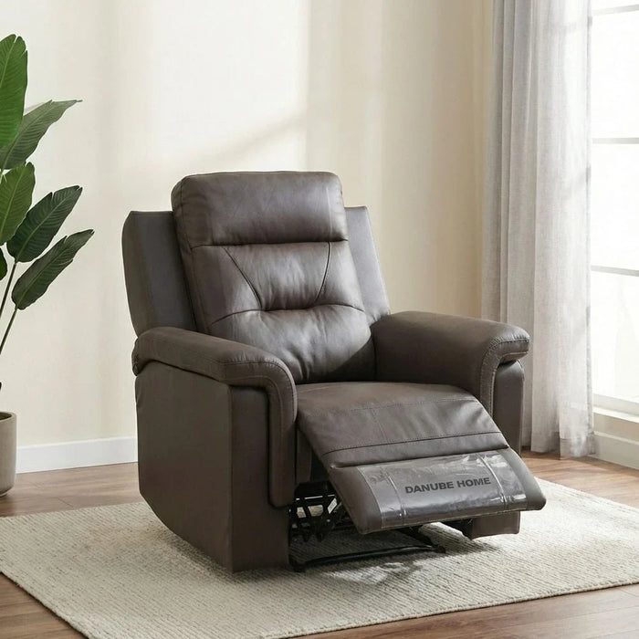 Nato 1 Seater Half Leather Recliner-Brown