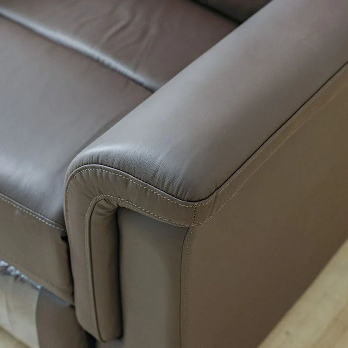 Nato 1 Seater Half Leather Recliner-Brown