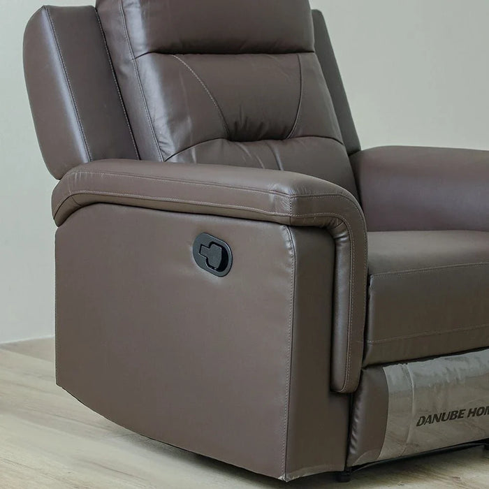 Nato 1 Seater Half Leather Recliner-Brown