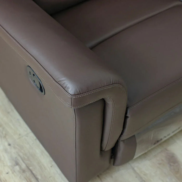 Nato 2-Seater Half Leather Recliner - Brown - With 2-Year Warranty